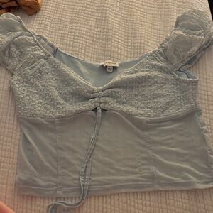 Wild Fable Sky Blue Lace Blouse